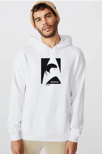 Star Trek Spock Fascinating Beyaz Erkek 3ip Kapşonlu Sweatshirt