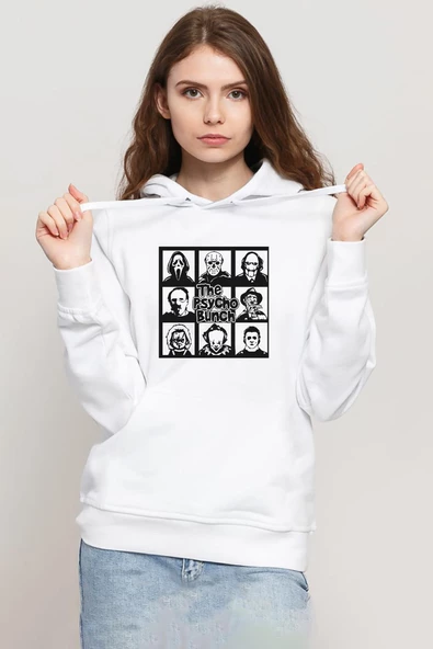 The Psycho Bunch Beyaz Kadın 3ip Kapşonlu Sweatshirt