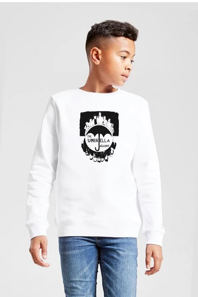The Umbrella Academy Dark Essential Beyaz Çocuk 2ip Sweatshirt