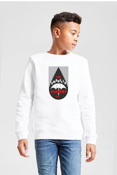 The Umbrella Academy Rain Logo Beyaz Çocuk 2ip Sweatshirt