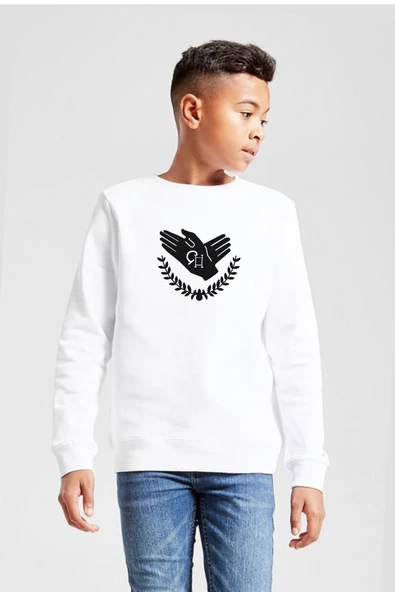 Violet Evergarden Anime CH Postal Company Logo Beyaz Çocuk 2ip Sweatshirt