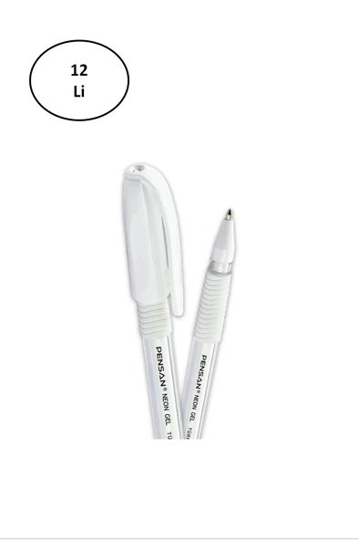 Pensan Neon Jel Kalem 1 Mm Beyaz 2290 12'li - 2
