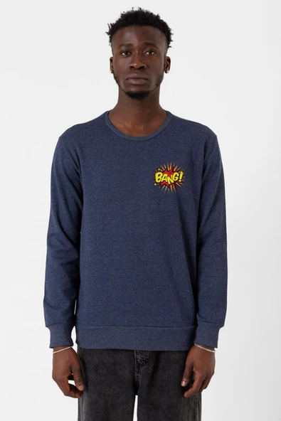 Big Bang Theory Bang Logo indigo Erkek 2ip Sweatshirt
