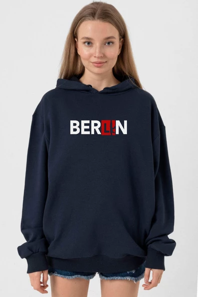 La Casa De Papel Berlin Ak Lacivert Kadın 3ip Kapşonlu ürün görseli 1