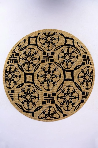 Digithome 6’lı Jüt Amerikan Servisi Supla Yuvarlak Kahverengi 35 Cm Desen-6 – CLY-J0035 C1-1-121 - 2