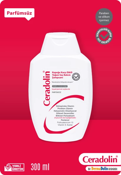 Dermadolin Ceradolin Kepeğe Karşı Etkili Yoğun Saç Bakım Şampuanı 300 Ml