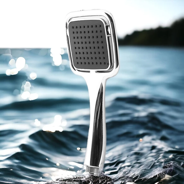 Banyo Telefon Aksesuar Tek Duş Başlığı Kare Klasik Tek Fonksiyonlu Su Fışkırtma El Fiskiye Başlık - 4