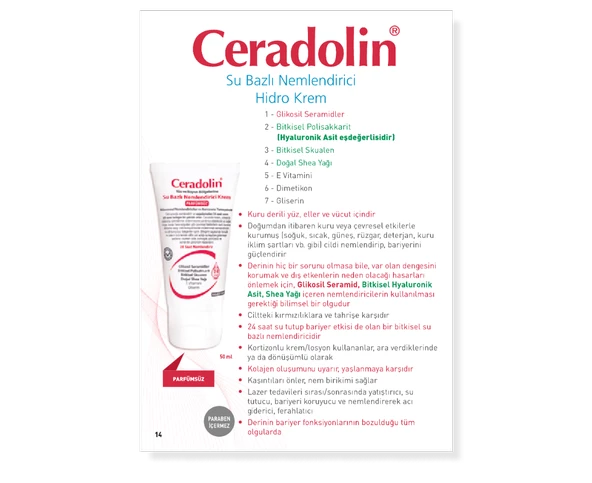 Ceradolin Parfümsüz Su Bazlı Nemlendirici Krem 50 Ml - 2
