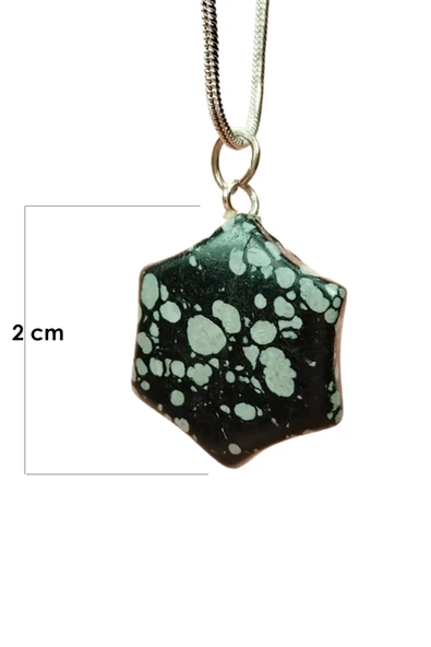 Obsidyen Doğal Taşı Zincirli El Yapımı Kolye Uç: 2 cm Zincir: 20 cm Kutulu - 3