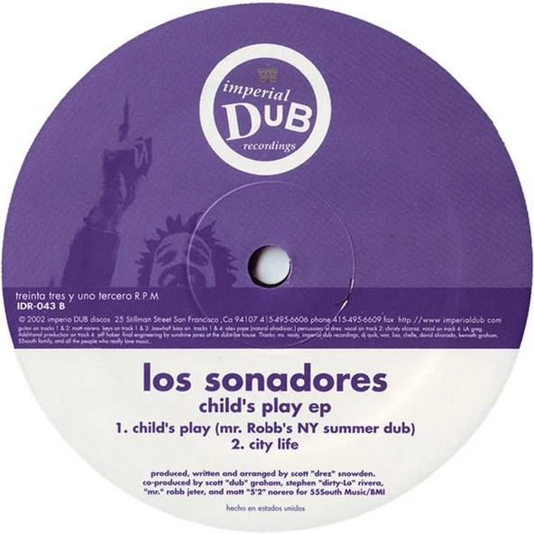 Los Sonadores – Child's Play EP Deep House Vinly Plak alithestereo