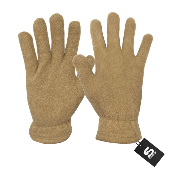 Savage Warm 3'lü Kışlık Set Polar Bere, Eldiven, Boyunluk Kum (SBLN.008) - Resim 4