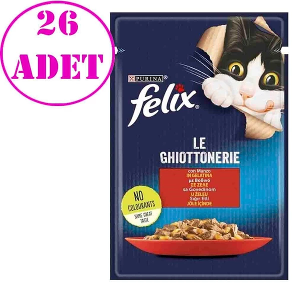 Purina Felix Sığır Etli Yaş Kedi Maması 85 Gr 26 AD