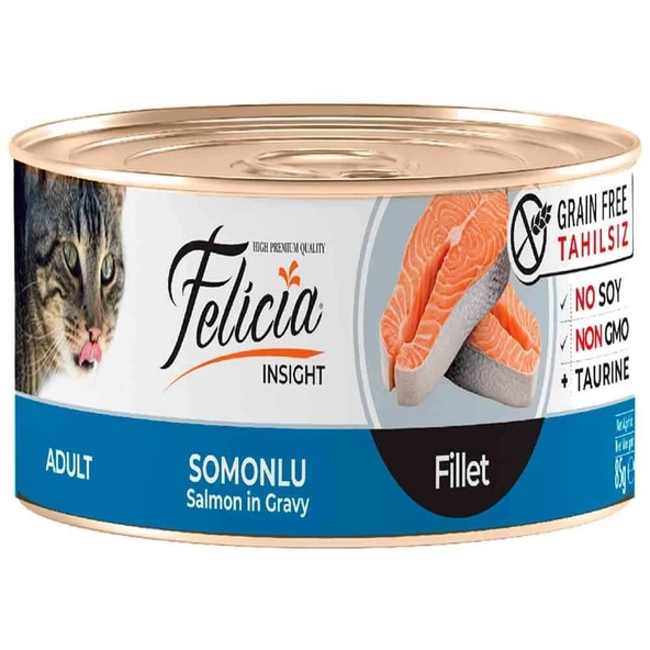 Felicia Tahılsız Somon Filetolu Yaş Kedi Maması 85 Gr
