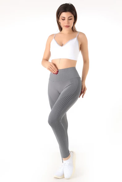 Mio Studio Gym Yüksek Bel Seamless Desenli Tayt - 2