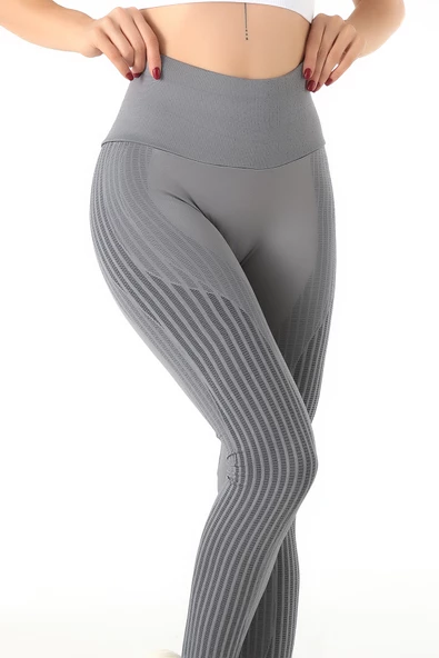 Mio Studio Gym Yüksek Bel Seamless Desenli Tayt - 8