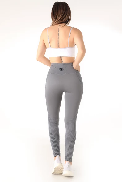Mio Studio Gym Yüksek Bel Seamless Desenli Tayt - 5
