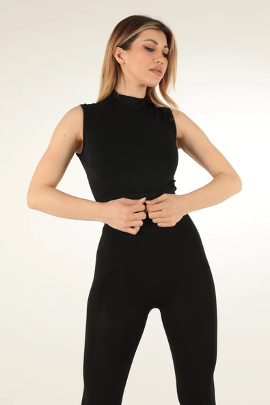Mio Studio Turtleneck Sports Kısa Üst - Resim 6