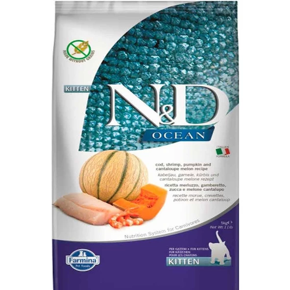 ND Ocean Kitten Balkabaklı Morina Balıklı Yavru Kedi Maması 5 Kg