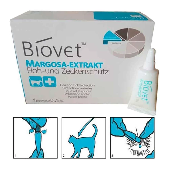 Biovet Kediler İçin Pire Kene Damlası 4 Lü ürün görseli 1