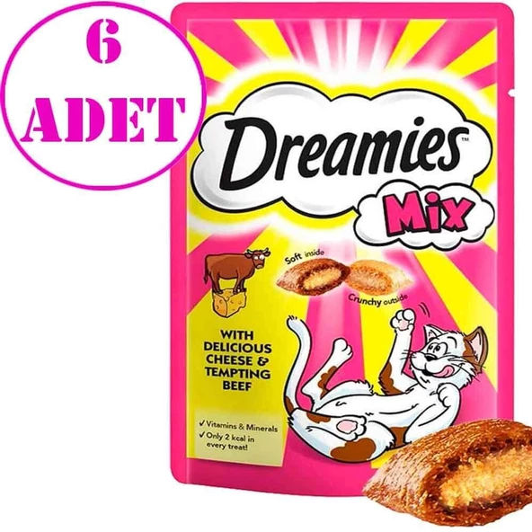 Dreamies Kedi Ödül Mix Sığır Etli Ve Peynirli 60 gr 6 AD