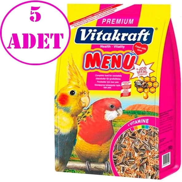 Vitakraft Premium Menü Jod Vital Paraket Yemi 1 Kg 5 AD ürün görseli