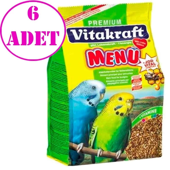 Vitakraft Menü Premium Muhabbet Kuşu Yemi 500 Gr 6 AD