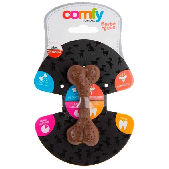 AQUAEL Comfy Toy Köpek Oyuncağı DENTAL BONE 12 Cm Kahverengi Barbekü Aromalı