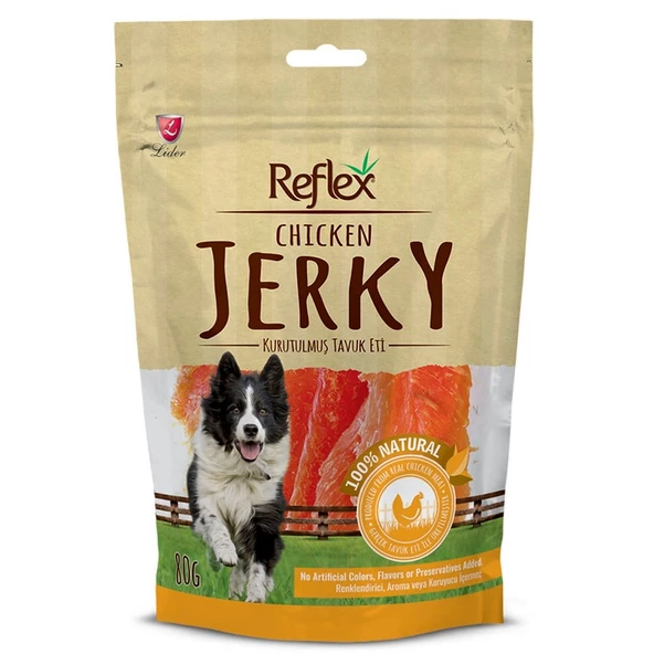 Reflex Chicken Jerky Tavuk Fileto Doğal Köpek Ödülü 80 gr