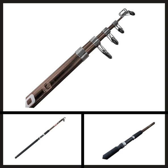 Uyguna-Yakala 60-120 Gr Protackle Beacon 3.50 Mt Teleskopik Kamış Kahve-AMS.038 - 2