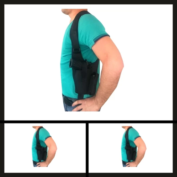 Uyguna-Yakala 9 Mm İmperteks Şarjörlü Koltuk Altı Kılıfı-VAK.300