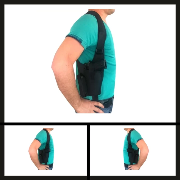 Uyguna-Yakala 9 Mm İmperteks Şarjörlü Koltuk Altı Kılıfı-VAK.300 - 2