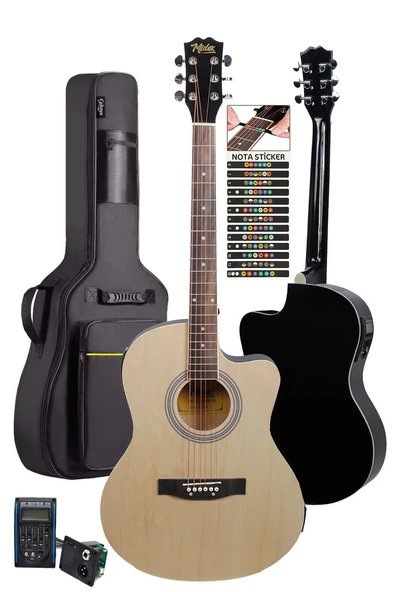 Midex XC-300XNT-AMP Profesyonel AMFİLİ Elektro Akustik Gitar (Amfi Gigbag Çanta Tuner Capo Askı Jak Kablo Pena) - 3