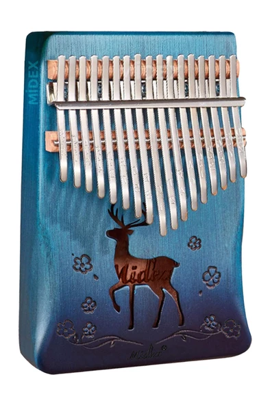 Midex KLX-510 Hakiki Ağaç Geyik Desenli Kalimba 17 Tuşlu - 2