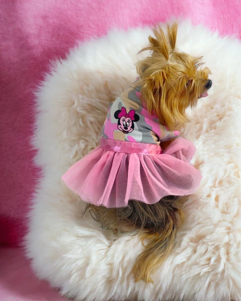 Pinky Minnie Tütülü Köpek Elbisesi, Kıyafeti Tutu - 2