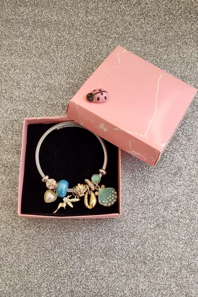 Paslanmaz Çelik Pandora Modeli Charm Bileklik - Resim 2