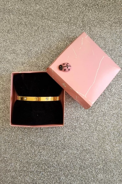 Trade Bazaar Kadın Yüksek Kalite Çelik Zirkon Taşlı Kelepçe Bileklik - Resim 3