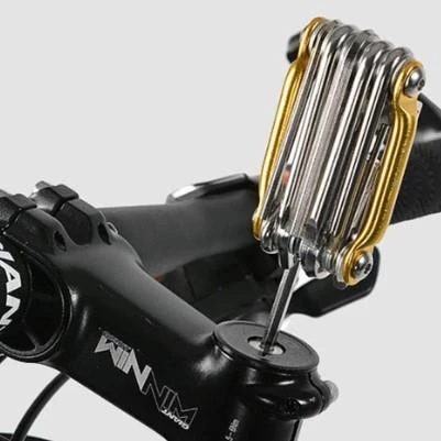 Xbyc 9617 11 Fonksiyonlu Katlanır Pratik Çakı Alyan Bisiklet Tamir Sökme Seti Sarı - 3