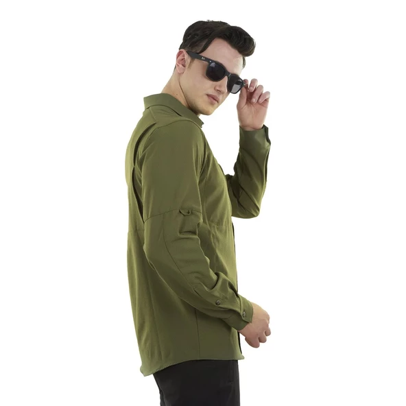 Alpinist Tegus Uzun Kollu Erkek Gömlek Haki (600701) - 2