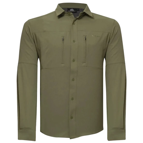 Alpinist Tegus Uzun Kollu Erkek Gömlek Haki (600701) - 4