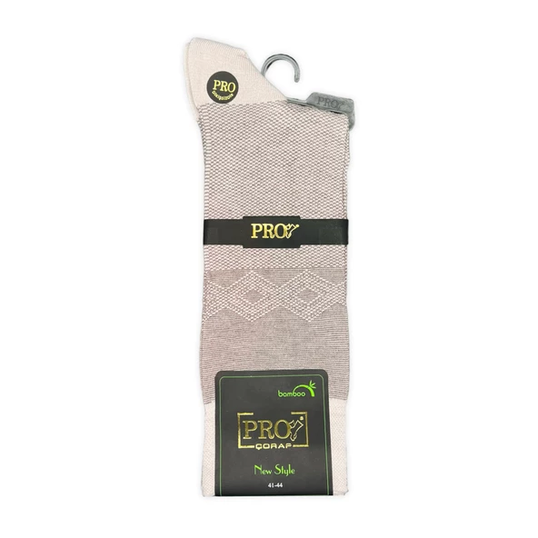 Pro Çorap Tumaniş Bambu Erkek Çorabı Krem (17104-R7) - 2