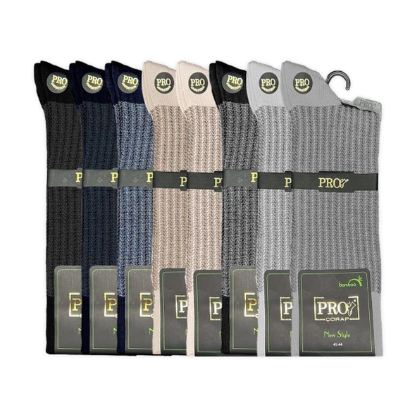 Pro Çorap Gence Bambu Erkek Çorabı 8'li Set (17101) - 2