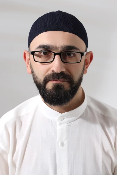 Lacivert Safir Dantel Detaylı Örme Namaz Takkesi - Resim 6