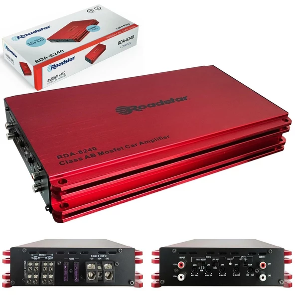 Roadstar Rda-8240 4000 Watt 4 Kanallı Amplifikatör 4*80W RMS - 2