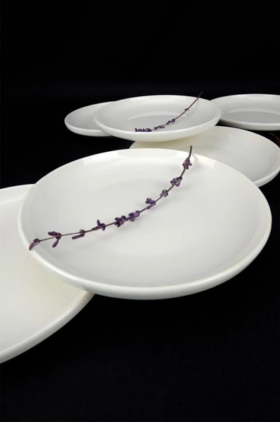 Digithome Semazen 6’lı Porselen Pasta ve Sunum Tabağı Seti 17 Cm Krem - TL4054475 C320.003 - Resim 2