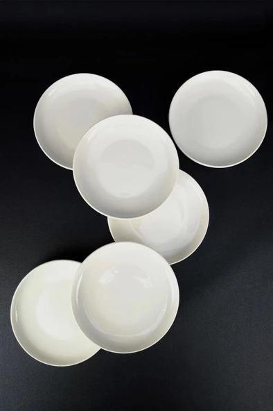 Digithome Semazen 6’lı Porselen Pasta ve Sunum Tabağı Seti 17 Cm Krem - TL4054475 C320.003 - Resim 3