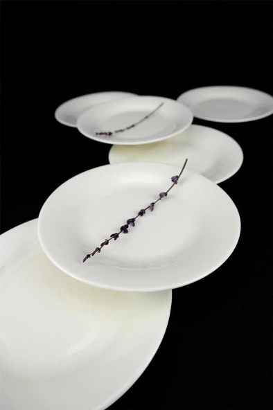 Digithome İstanbul 6’lı Porselen Pasta ve Sunum Tabağı Seti 19 Cm Krem - TL4036327 C320.003 - 2