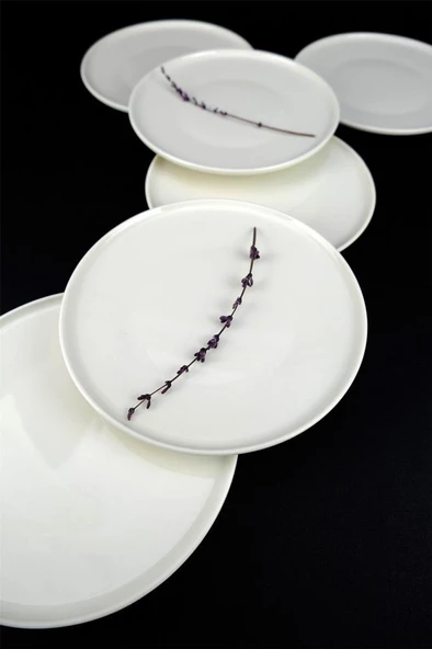 Digithome Elif 6’lı Porselen Pasta ve Sunum Tabağı Seti 21 Cm Krem - TL4052396 C320.003 - 2