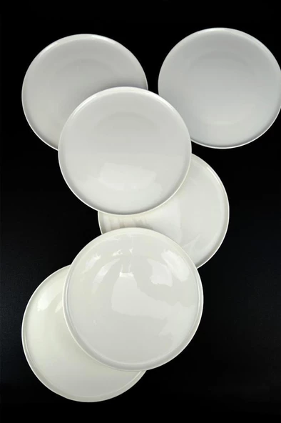 Digithome Elif Porselen 6'lı Servis ve Sunum Tabağı Seti 27 Cm Krem - TL4052334 C320.003 - 2