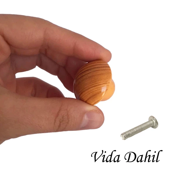 8 Adet Açık Kayın Mantar Düğme Kulp Mobilya Çekmece Dolap Kapak Kulbu Metal Kulp Aksesuarları Vidalı - Resim 2