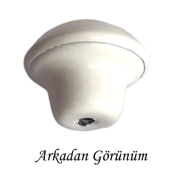 8 Adet Beyaz Mantar Düğme Kulp Mobilya Çekmece Dolap Kapak Kulbu Metal Kulp Aksesuarları Vidalı - 4